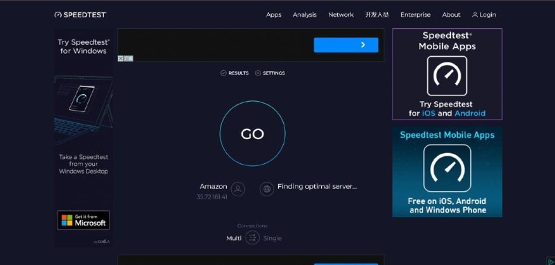 SPEEDTEST一款在线网页版网速测试工具