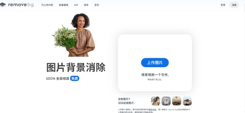 ✨ Remove.bg | AI 智能抠图网站：一键去除背景！💻 Remove.bg 是一个强大的 AI 智能抠图网站，能够一键自动去除图片背景，是平面设计必备工具！🟢 Remove.bg 核心功能与特点：✅ 核心功能: 🤖 采用先进的 AI 技术实现智能抠图和去除背景