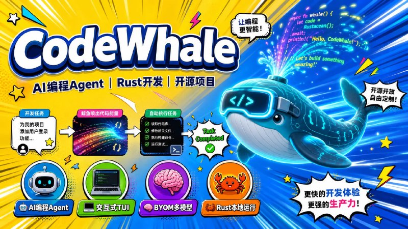 🐋 🔁 CodeWhale📦 AI Coding Agent ｜ Rust ｜ 开源项目