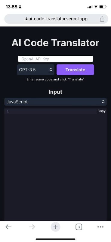 AI代码转化器（需要API key）将代码从一种编程语言转换成另一种编程语言