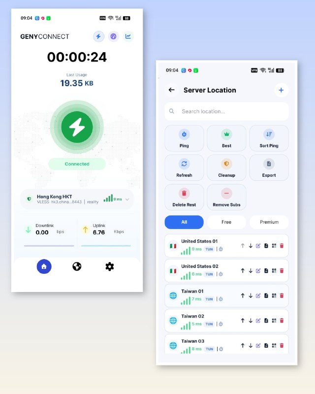 🌐 GenyConnect v1.4.800📦 开源代理客户端 ｜ 全平台版➤ 支持 Android、Windows、Linux、macOS 多平台➤ 基于 X-Ray 内核｜性能强劲稳定➤ 私有网络与加密通信支持➤ 精细化流量管理与隐私保护💡 一款免费开源的网络客户端，专注于安全通信、隐私保护与高性能网络连接，适用于日常上网与多场景网络管理