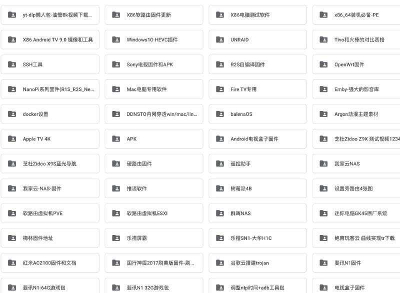 谷歌网盘存储和分享电视盒子上好用的固件及软路由等