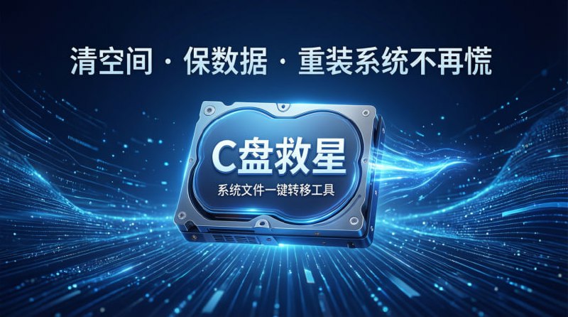 💽 C 盘救星｜系统文件一键转移工具清空间 · 保数据 · 重装系统不再慌💥 系统文件一键迁移｜C 盘释放空间神器🟢 它能帮你做什么？📂 系统文件转移： 将 C 盘系统/数据批量迁移到其它盘符  🧹 C 盘清理： 快速释放系统盘空间，电脑立马顺畅  🔄 重装不丢数据： 重装系统前后，资料完整保留  💾 多系统支持： 适配多系统、多硬盘环境  🖥 旧系统复用： 旧系统文件可迁移到新系统继续使用  🎯 适合人群： 老电脑用户 / 重装系统党 / C 盘爆满人群🚀 一句话：  这是把“重装系统 + C 盘爆满”从灾难，变成常规操作的工具