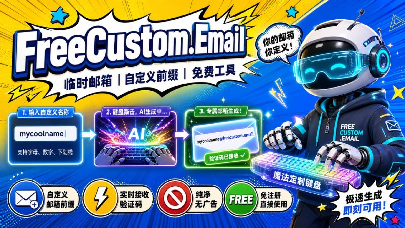📧 🔁 FreeCustom.Email📦 临时邮箱 ｜ 自定义邮箱 ｜ 免费工具