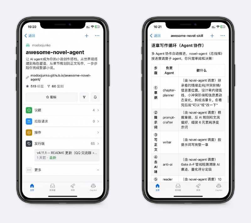8个Agent帮你写小说自动去AI味、实时记录写作偏好和反馈，自动扫描伏笔、检查节奏到，能写出高质量小说，想要写小说赚钱不妨看看这个～