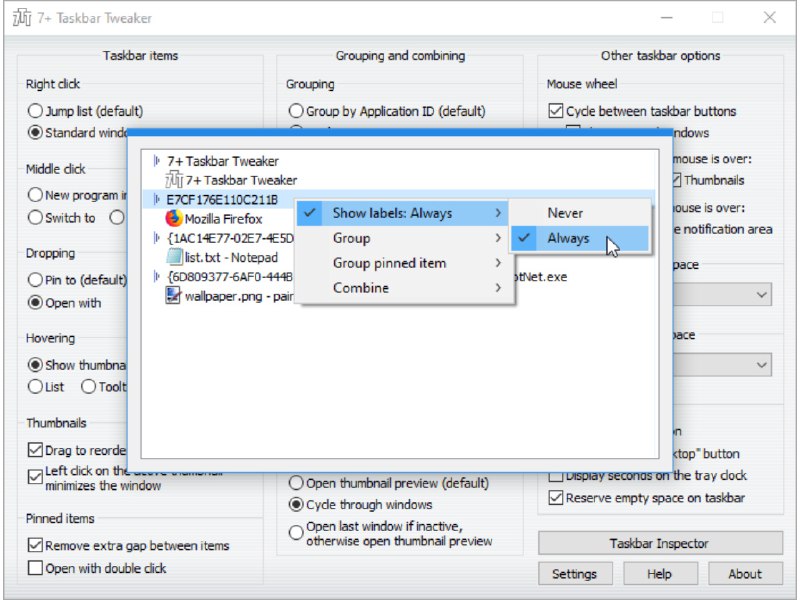 7+ Taskbar TweakerWindows任务栏自定义工具