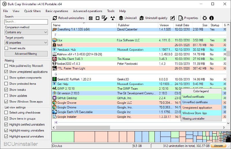 Bulk Crap Uninstaller一款免费的批量程序卸载程序，具有高级自动化功能