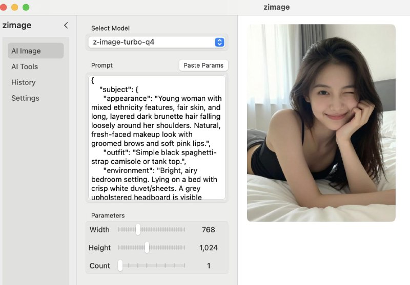 ZImageApp — Mac 本地 AI 图像生成与编辑工作室一款针对 Mac（Apple Silicon M1/M2/M3）用户的本地 AI 图像生成与编辑工具，基于 Z-Image-Turbo 模型，允许你在本机离线运行先进的 AI 图像生成与创作功能，不需要上传到网络处理，更加私密、安全；支持包括图像生成、图像编辑、LoRA 训练与 ControlNet 等扩展功能，适合设计师、创作者以及 AI 爱好者用于生成高质量视觉内容