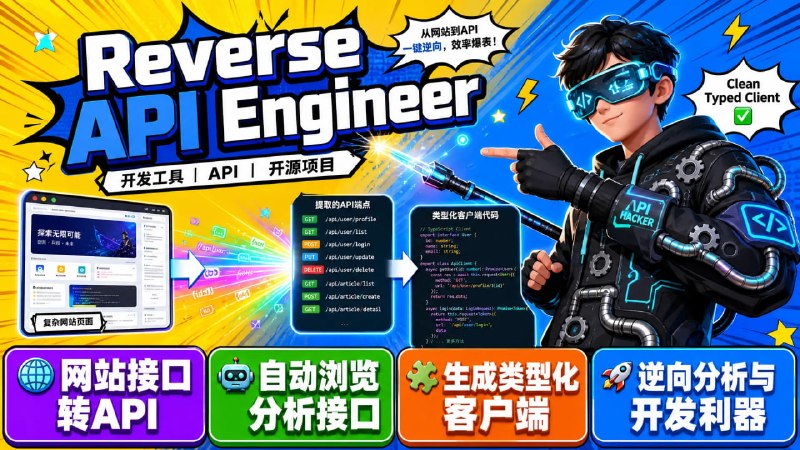 🔧 Reverse API Engineer — 网站转 API 工具📦 开发工具 ｜ API ｜ 开源项目