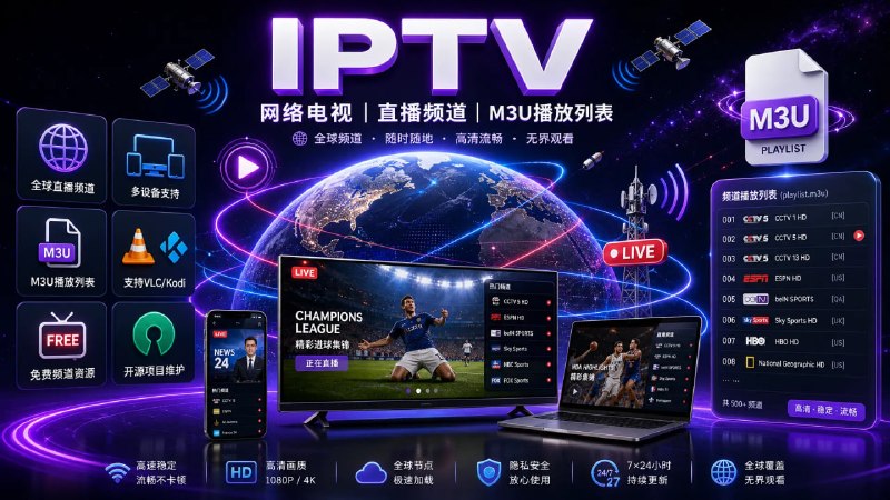 📺 🔁 IPTV📦 网络电视 ｜ 直播频道 ｜ 播放列表