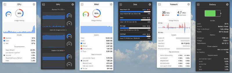 stats基于 macOS 菜单栏的系统监控软件